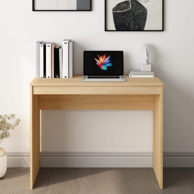 vidaXL - Bureau - 90x40x72 - cm - bewerkt - hout - sonoma - eikenkleurig