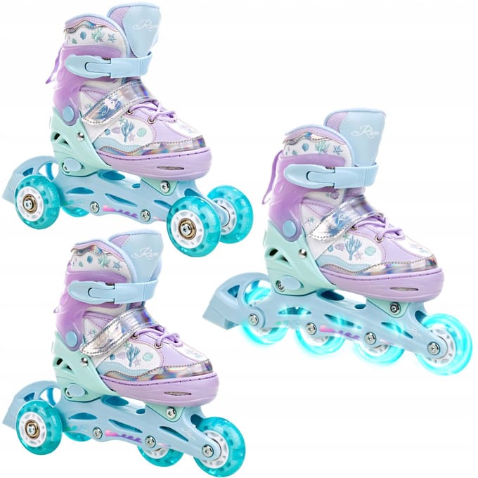 Raven Isla 3-in-1 kinderschaatsen - verstelbare maat 30-33 - LED-wielen