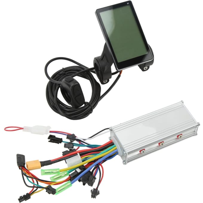 36V 48V 500W Elektrische Fiets Motor Borstelloze Controller LCD Display Kit voor 22.5mm Stuur black