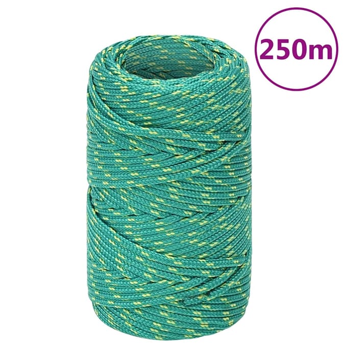 vidaXL - Boottouw - 2 - mm - 250 - m - polypropyleen - groen