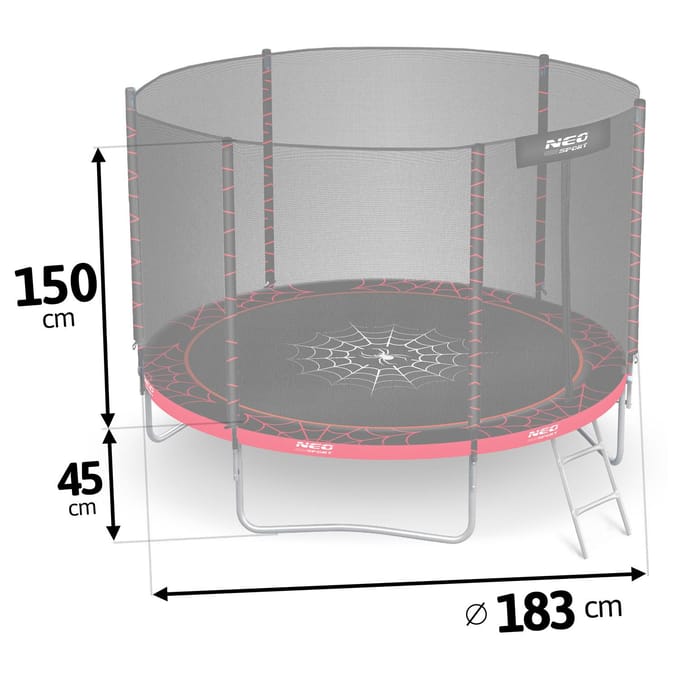 Neo-Sport - Trampoline - Tuintrampolina - 183 cm - Met Drabinka