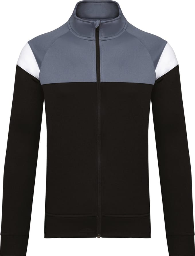 PROACT® Uniseks trainingsjasje met rits PA390 - Black / sporty grey - M