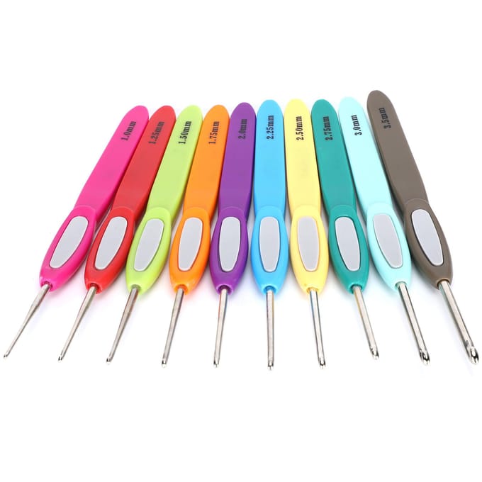 10 stuks haaknaaldset plastic antislip kleur handvat DIY fijne kant handgeweven trui gereedschap multi