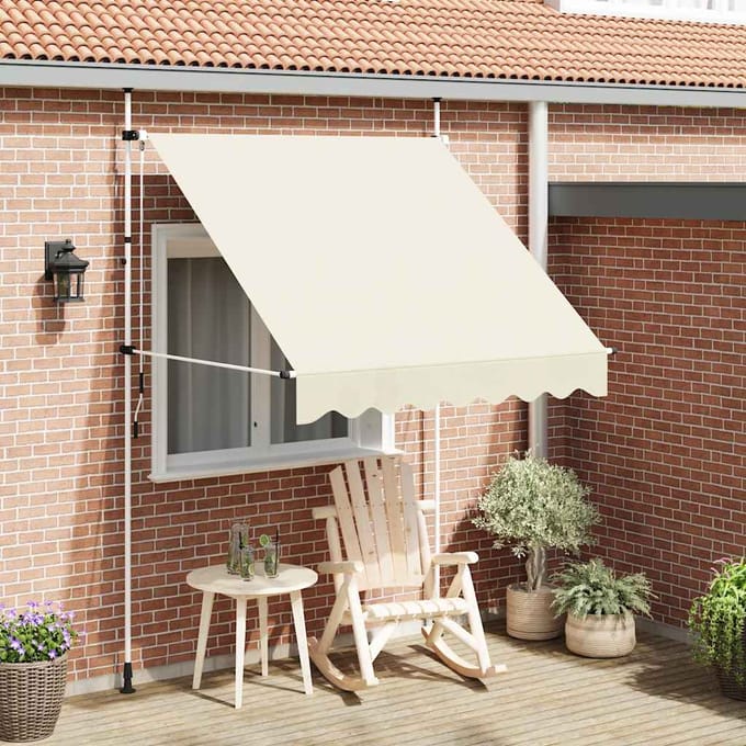 vidaXL - Luifel - handmatig - uittrekbaar - 200 - cm - crème
