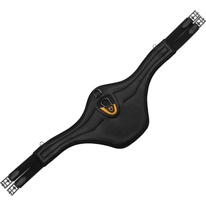 Leren rijdersneusriem met gegraveerd en geperforeerd neopreen Equestro Studguard Shark