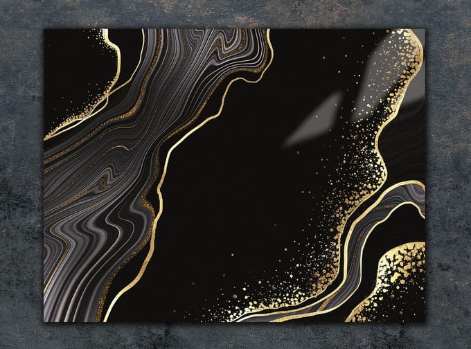 TMK ArtDeko - Snijplank van Gehard Glas - 30x22 cm - Marmerpatroon