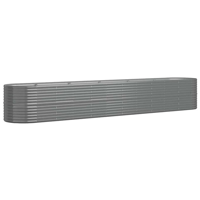 vidaXL - Plantenbak - 440x80x68 - cm - gegalvaniseerd - staal - grijs