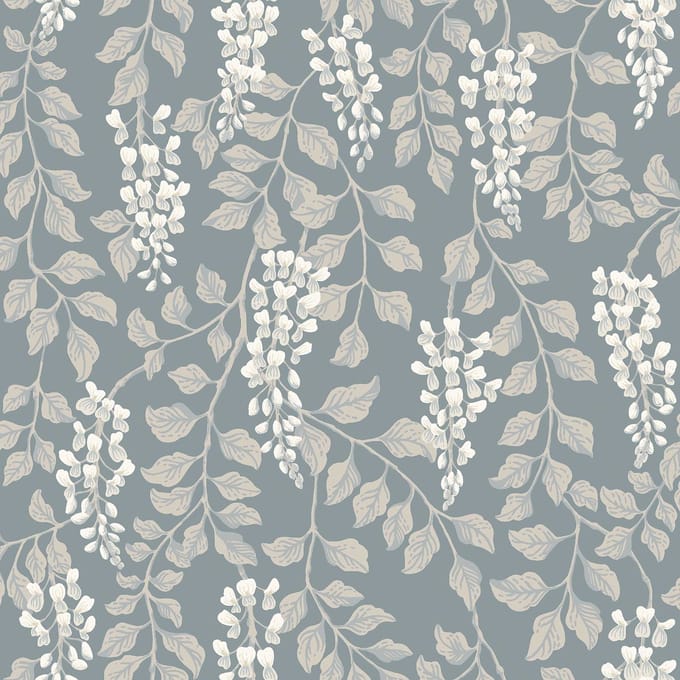 Boråstapeter Vliesbehang 5711 - Orangeri - Hotel Chique Blauw - 53cm x 10.05m