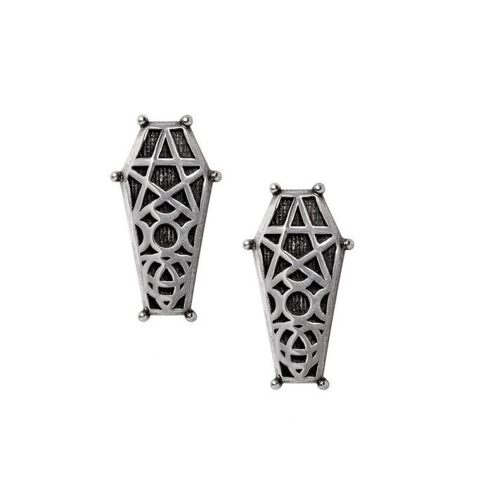 Alchemy - Hex Coffin Stud oorbellen - Zilverkleurig