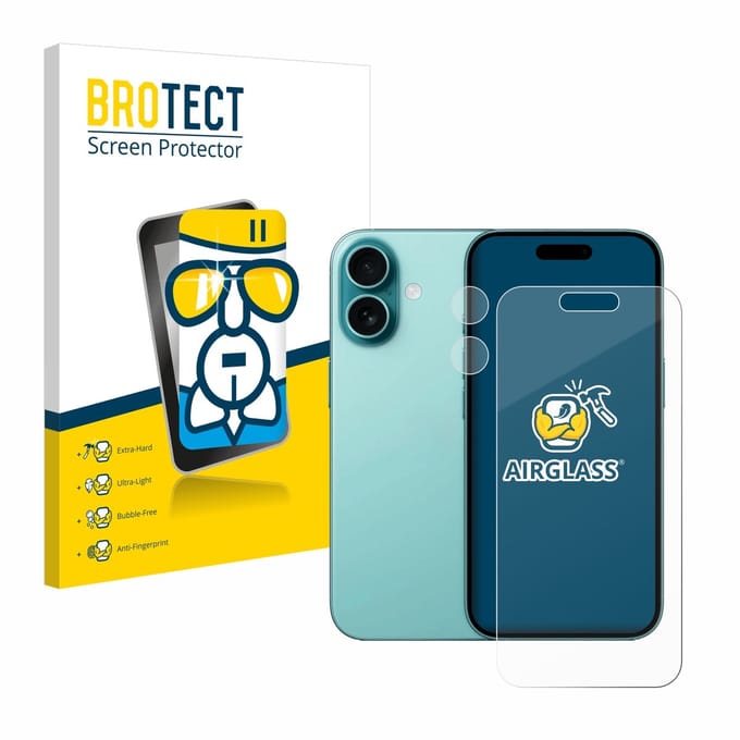 Screenprotector voor Apple iPhone 16 (Voor+Camera) Beschermglas transparant