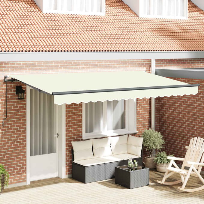 vidaXL - Uitschuifbare - luifel - Crème - 350 - x - 200 - cm - Stof