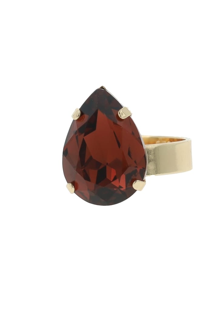 OTAZU Classic Drop Ring Burgundy Taglia: OS | Anelli Outlet | Donna | Marrone