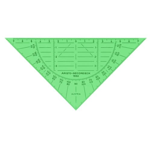 Aristo geodriehoek - schaalverdeling 14cm - flexibel - transparant groen - AR-1550GR