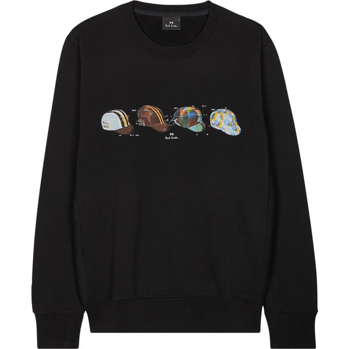 Paul Smith Cycling Caps Sweatshirt Black Größe: S | Pullover Outlet | Herren | Schwarz