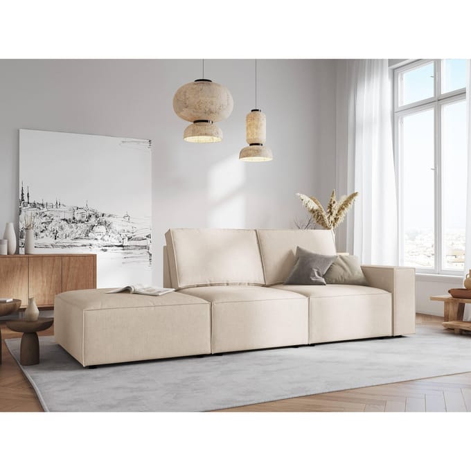 Modulair 3-zitselement Carlo links ribstof | Milo Casa