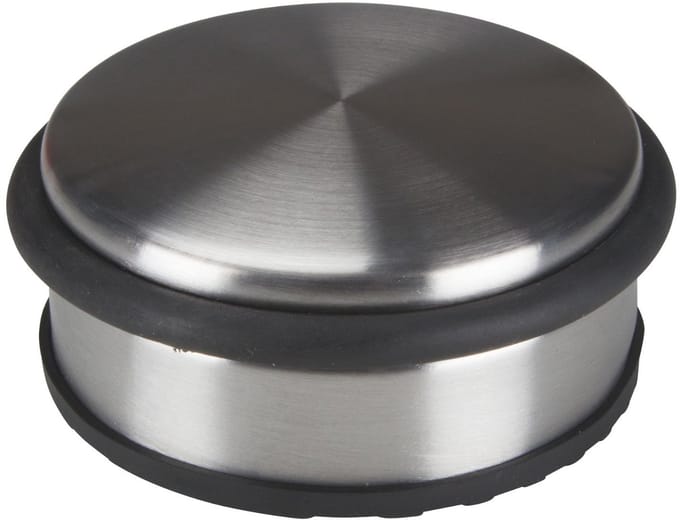 Perel Deurstopper, voor binnen- en buitendeuren, Ø 100 mm, hoogte 40 mm, RVS, 1 stuk