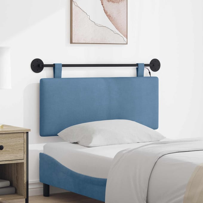vidaXL - Hangend - hoofdbord - Blauw - Corduroy - stof