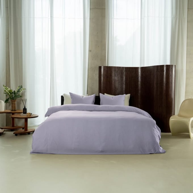 Kayori Kiyo Dekbedovertrek Tencel - 140x200-220 + 1 sloop - Eenpersoons - Lila