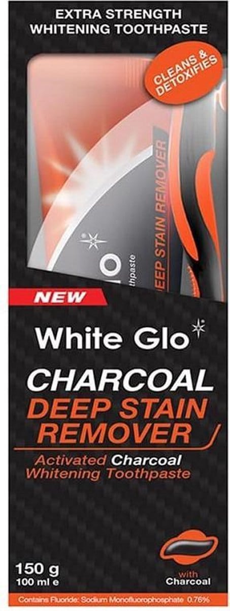 White Glo Charcoal Deep Stain Remover tandpasta 150 gr