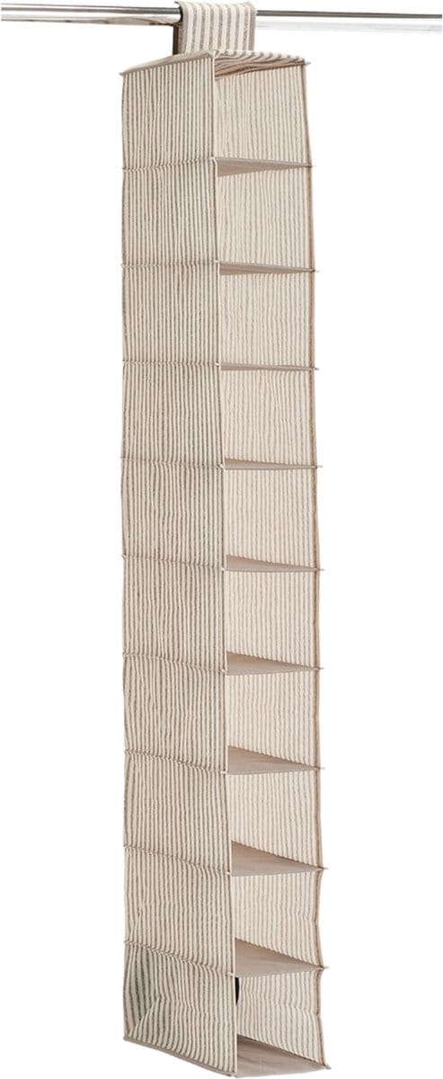 Zeller kast organizer - hangend - 10 vakken - 15 x 30 x 129 cm - beige