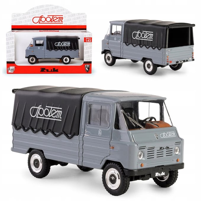 DAFFI PRL Collectie - Speelgoedvrachtwagen - Grijs - Schaal 1:43 - Społem Żuk
