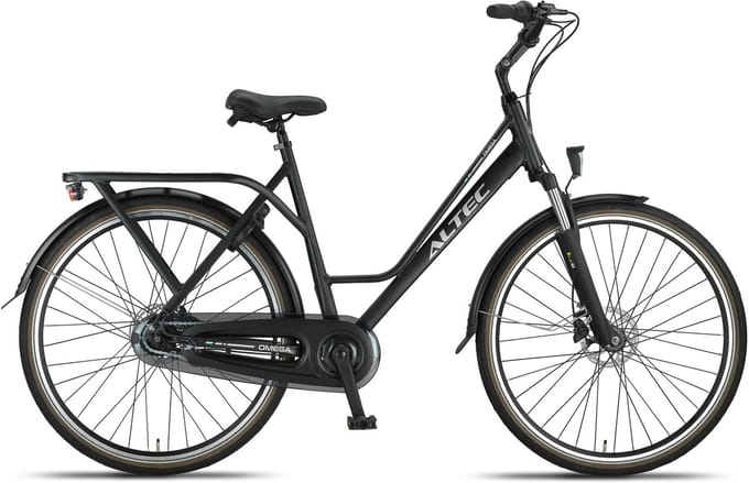 Altec Damesfiets Omega 28 Inch 50 cm Dames 7V Hydraulische schijfrem Matzwart