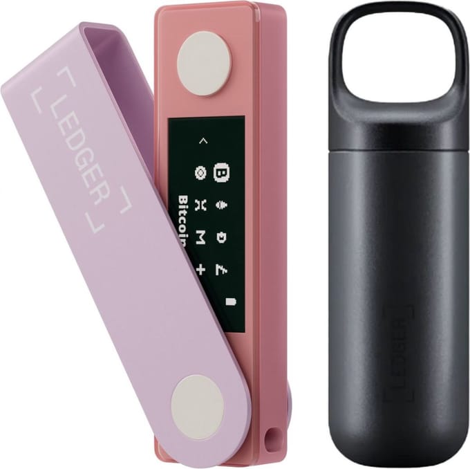 Ledger Nano X Pastel Pink + Pod - Hardware Wallet Bundel - Bluetooth - Originele Ledger Pod