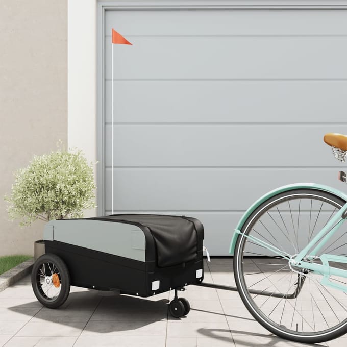 vidaXL - Fietstrailer - 30 - kg - ijzer - zwart