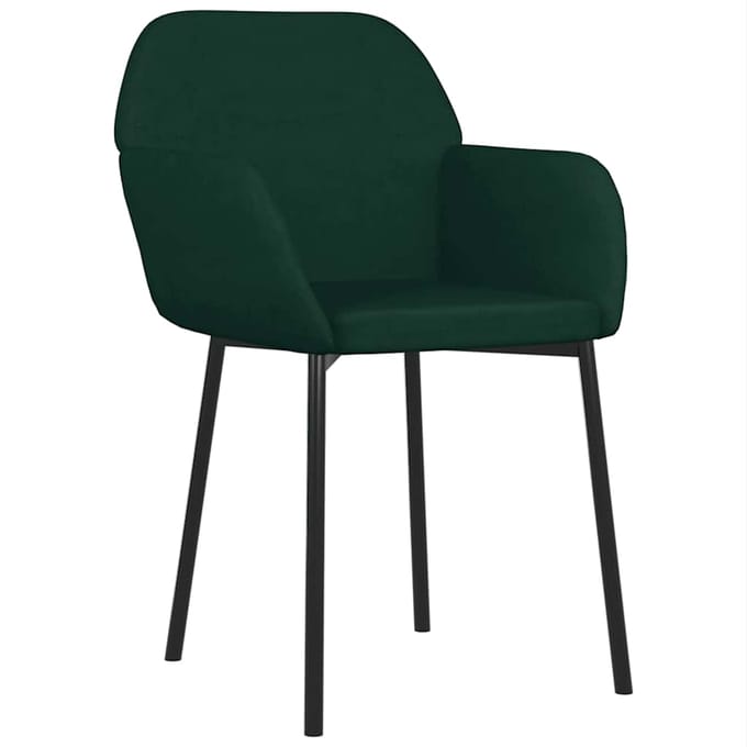 vidaXL - Eetkamerstoelen - 2 - st - fluweel - donkergroen