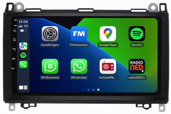 Carplay autoradio voor Mercedes | A Klasse W169 | Sprinter | Vito | Volkswagen Crafter | 2004 t/m 2018 | Android 13 | Draadloos Apple Carplay & Android Auto | 2GB + 32GB | 8-Core processor | Davilon | 2025 model | Bluetooth & Wifi