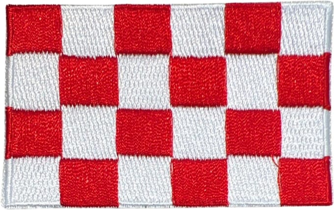 Patchy® – Brabantse Vlag Carnaval – Strijkpatch - Strijkembleem - Strijkapplicatie - Patch – 6 cm / 3.8 cm / Wit Rood - Badge - Patches
