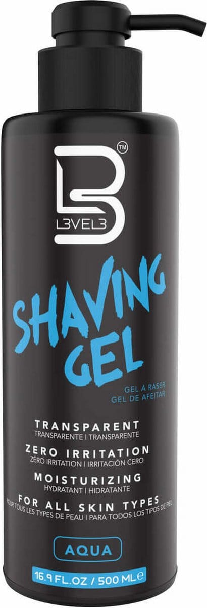 L3VEL3 - Transparante Shaving Gel Aqua, 500ml