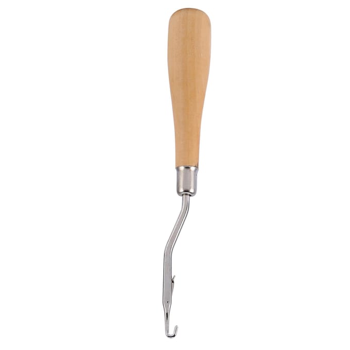 Haaknaald Latch Hook met Houten Handvat CraftHairextensionhaak6.22 Lang beige