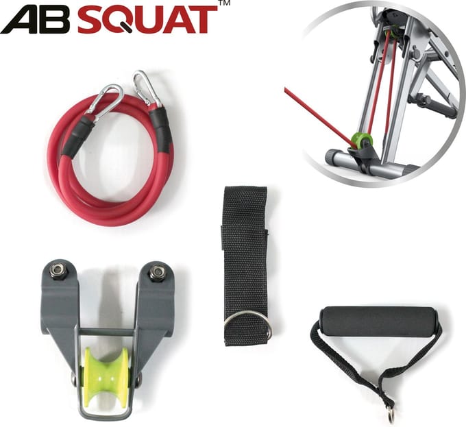 Ab Squat, weerstandskit voor extra intensieve training – uitbreidingsset, weerstandsband, handvatten,