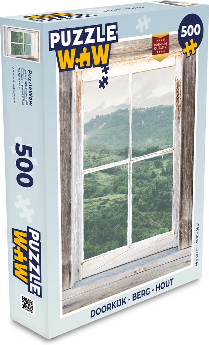 Puzzel Doorkijk - Berg - Hout - Legpuzzel - Puzzel 500 stukjes