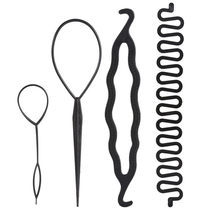 Nieuwe Dames Mode Haar Styling Clip Kapsel Maker Vlecht Tool DIY Accessoires(9 STuks) black