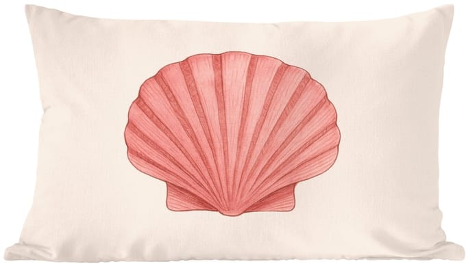 Sierkussens - Kussentjes Woonkamer - 50x30 cm - Schelp - Roze - Ribbels