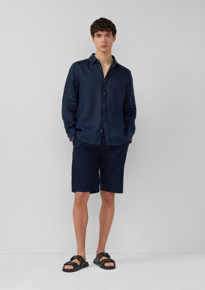 s.Oliver - male - Detroit: Relaxed fit bermuda van linnenmix