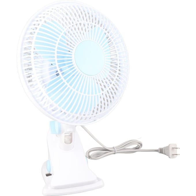 Mini elektrische ventilator, compact, 3 ventilatorbladen, bureauklemventilator voor studentenhuis, nachtkastje, kantoor, CN white
