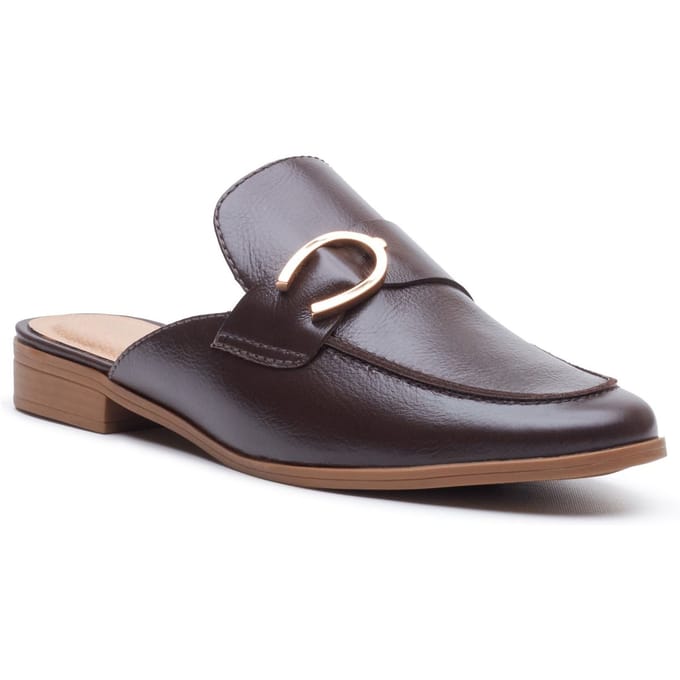 Hush Puppies Calla Leren Dames Chocolade Muilen