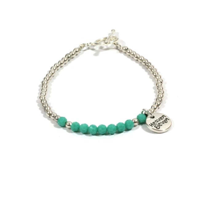 Heaven Eleven - zilver plating - turkoois glas