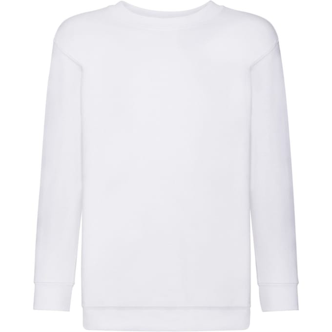 Fruit of the Loom Klassiek Effen Sweatshirt voor Kinderen/Kinderen (Wit)