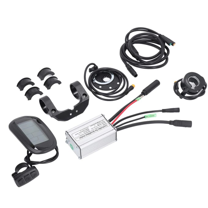 Elektrische Fiets Conversie Kit LCD6 Display Volledig Waterdicht DIY Elektrische Mountainbike Modificatie Kit 15A black