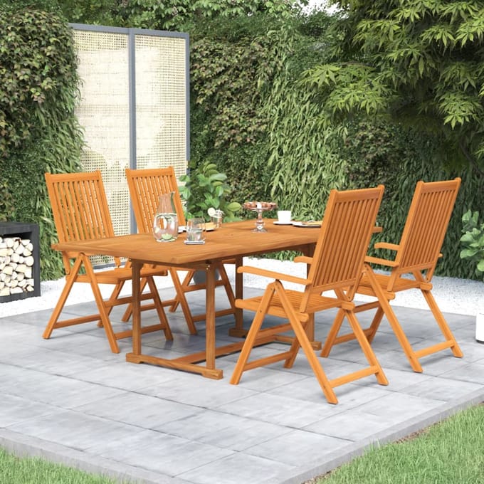 vidaXL - 5-delige - Tuinset - massief - acaciahout - 150-200 - cm