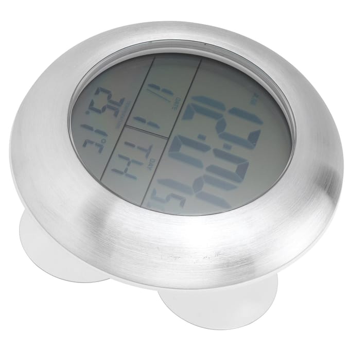 Douche Wandklok Draagbare Waterdichte Digitale Klok met Temperatuur Kalender Weergave gray
