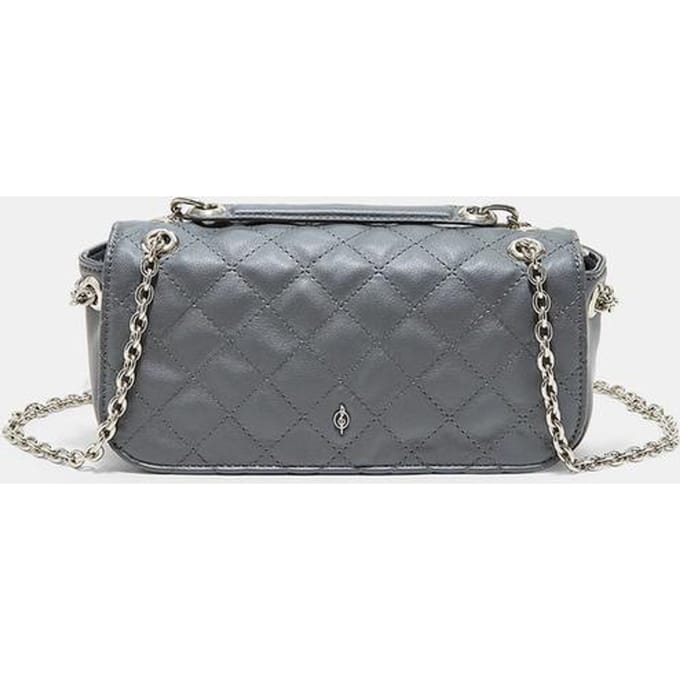 Stradivarius Schoudertas met ketting en logo  Donkergrijs OS