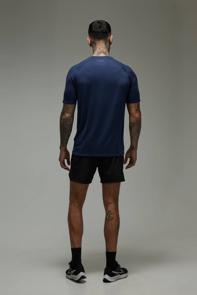 Tall Men's Active Lightweight Essentials Gym Regular Fit Raglan T-shirt | Navy | Size XS