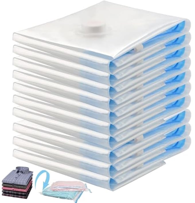 Vacuüm Compressiezakken 60 x 40 cm - Set van 10 Stuks voor Efficiënte Ruimtebesparing