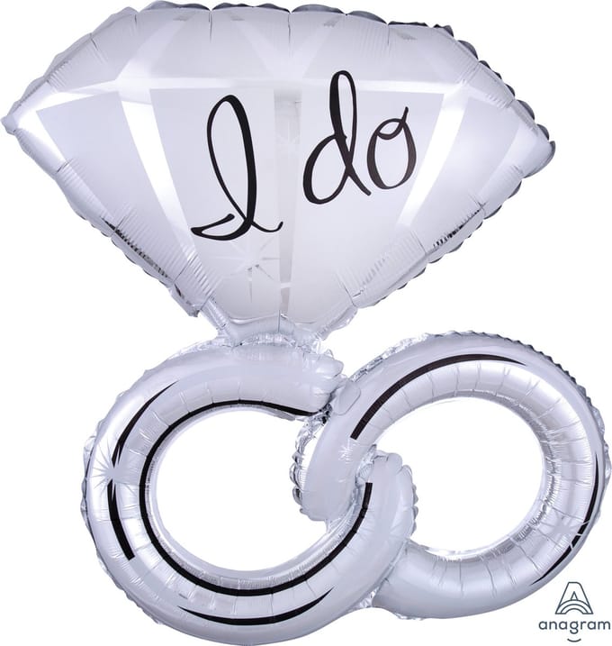 Folieballon ‘I Do’ Zilver - 69 x 76 Centimeter