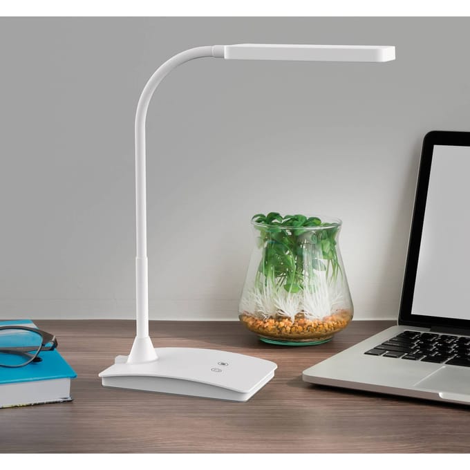 MAULpearly Bureaulamp - LED - Wit - Dimbaar - Verstelbare Lampkop - Touchscreen - 3 Lichtstanden - Tafellamp